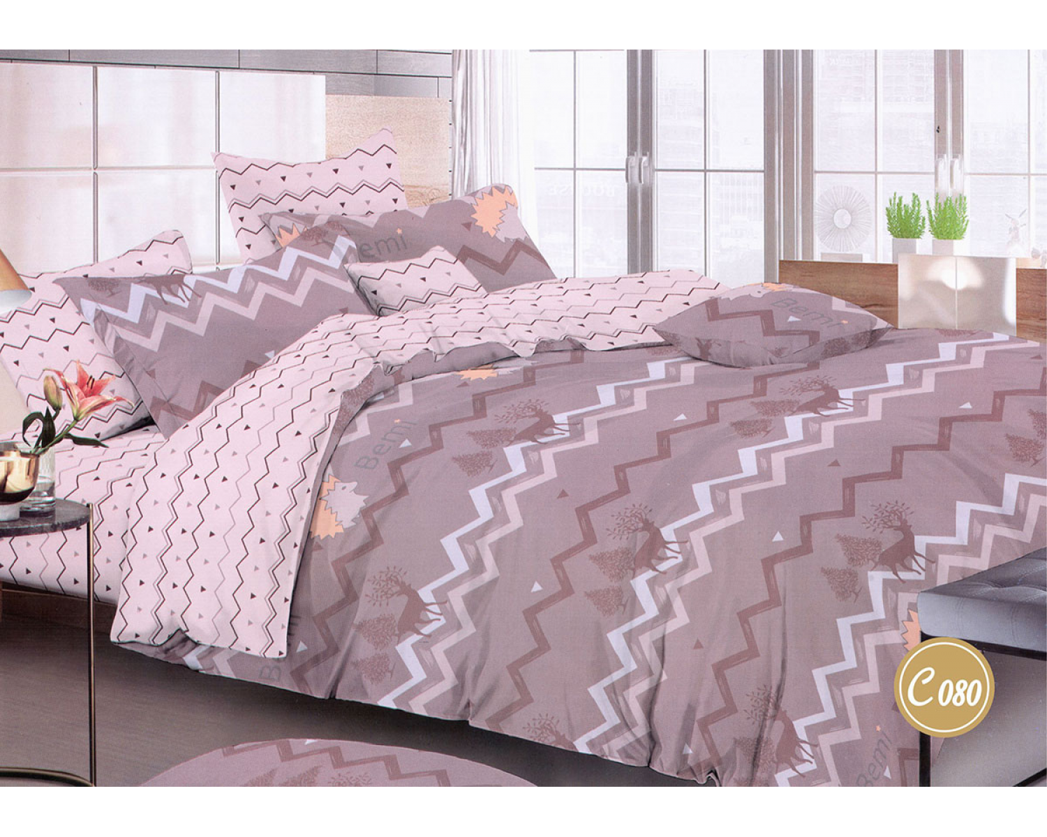 Постільна білизна Сатин С 080 Leleka-Textile полуторний КПБ сатин С080 (1233/2354)